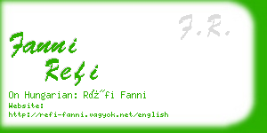 fanni refi business card